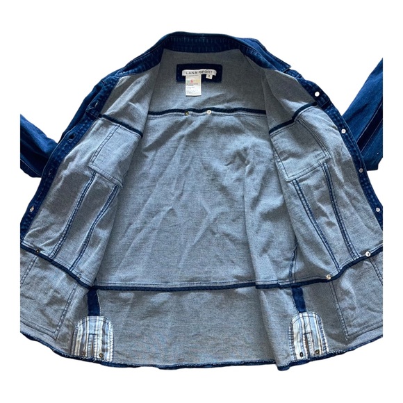 Lana Sport women’s Dark Wash Panelled 1990s Denim Jacket size : 8 - Picture 3 of 7